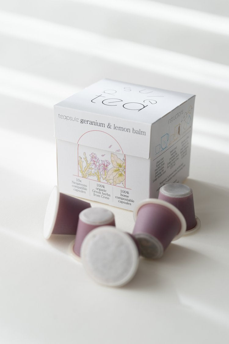 希臘有機草本茶膠囊 <br>Teapsule Organic Geranium & Lemon Balm <br>天竺葵與檸檬香蜂草 <br>- 10 capsules