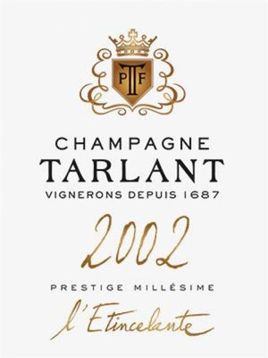 Champagne Tarlant L'Etincelante Brut Nature 2002 (RP:95+; JS:94)